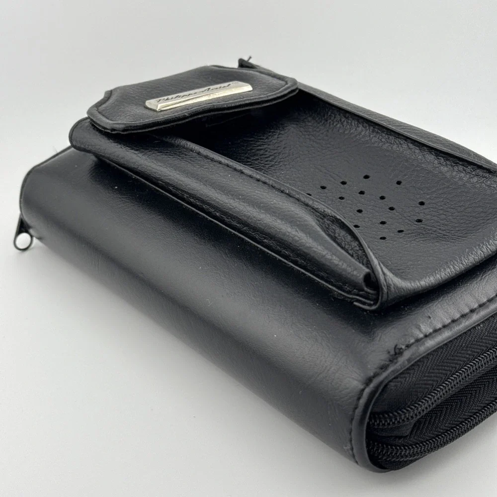 Vintage 90s Y2k‎ Philippe Amiel Leather Black Deluxe Personal Organizer Planner
